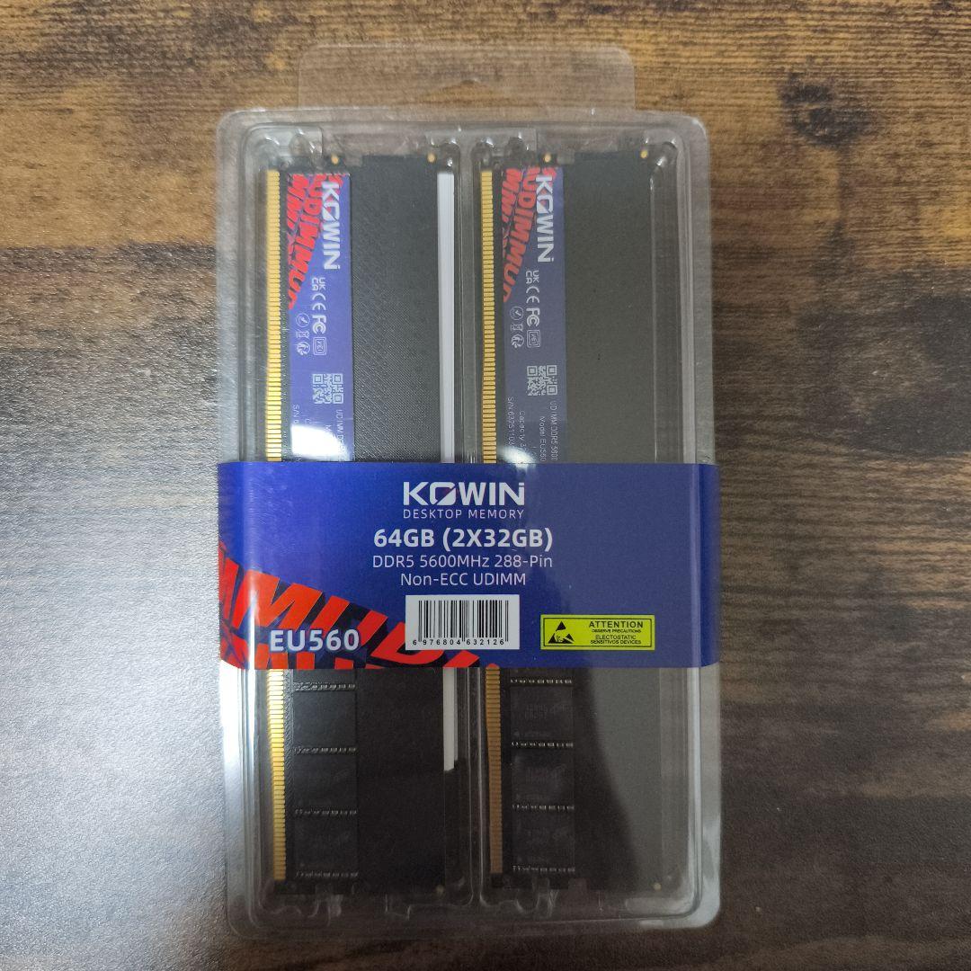 新品 KOWIN DDR5-5600 micronチップ 32GBx2 64GB