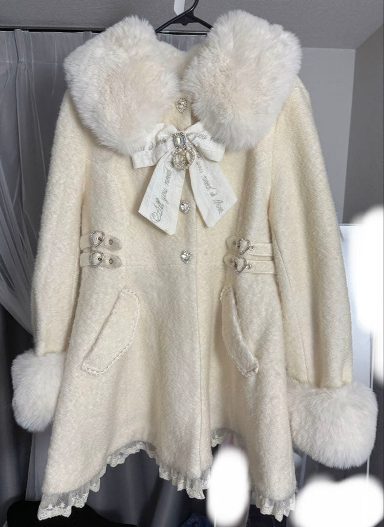 LIZLISA リズリサ ビジューリボンミニ丈Aラインコート