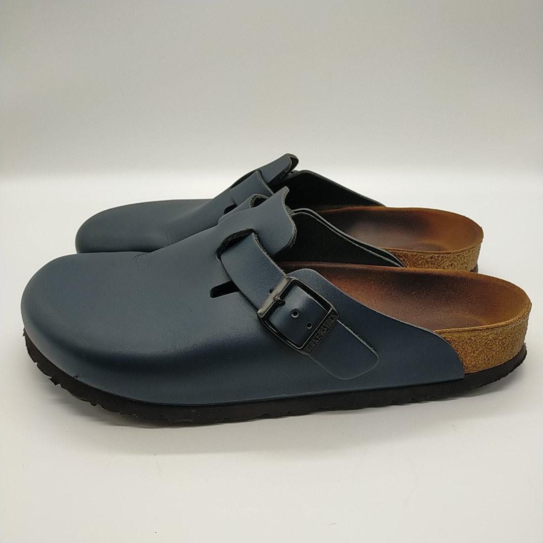 美品　ビルケンシュトック　ボストン　サンダル　ネイビー　レザー　26