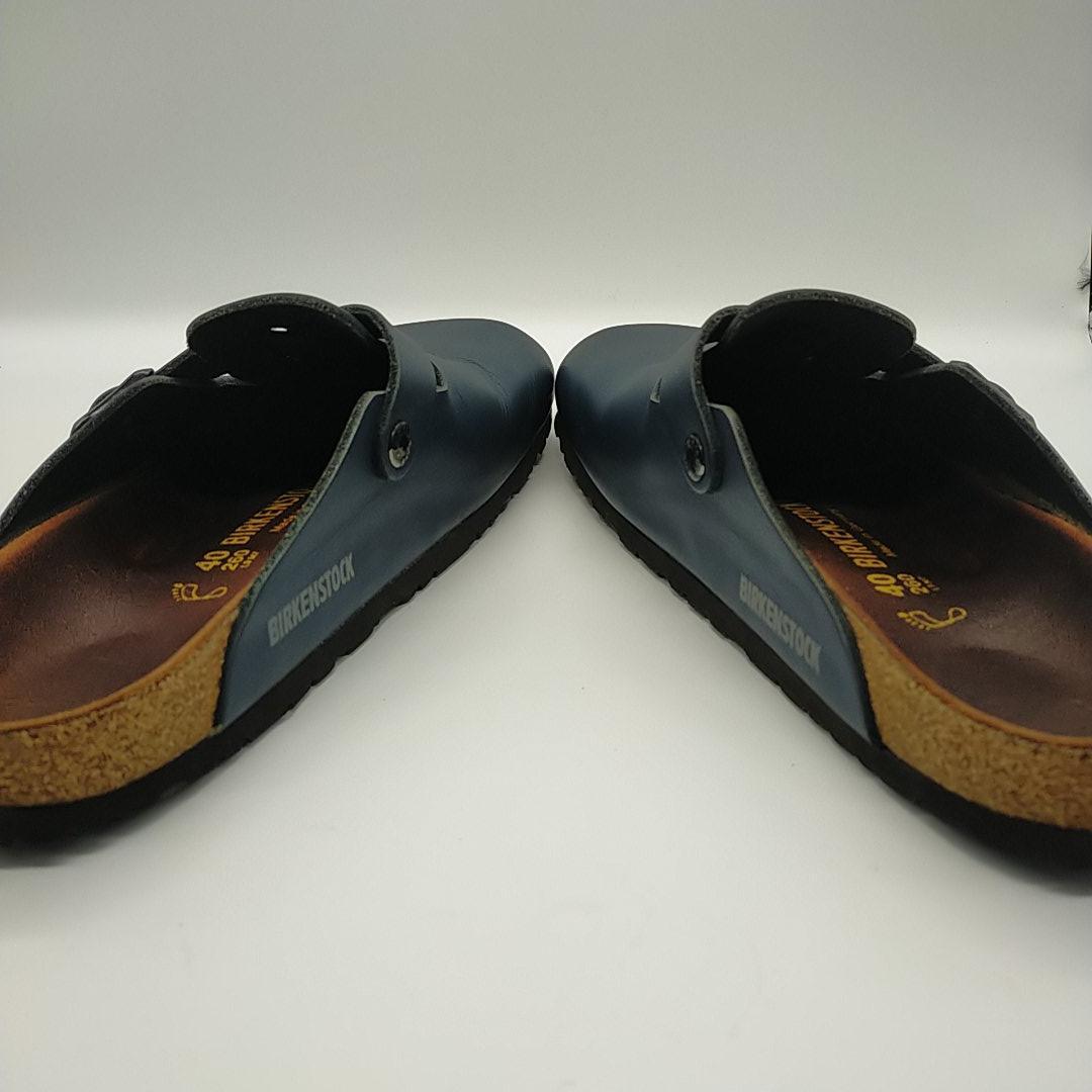 美品　ビルケンシュトック　ボストン　サンダル　ネイビー　レザー　26