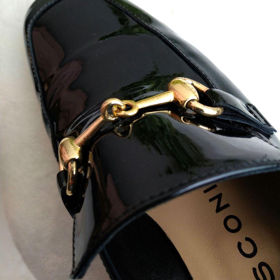 FABIO RUSCONI ファビオルスコーニ エナメル 黒 ローファー 35