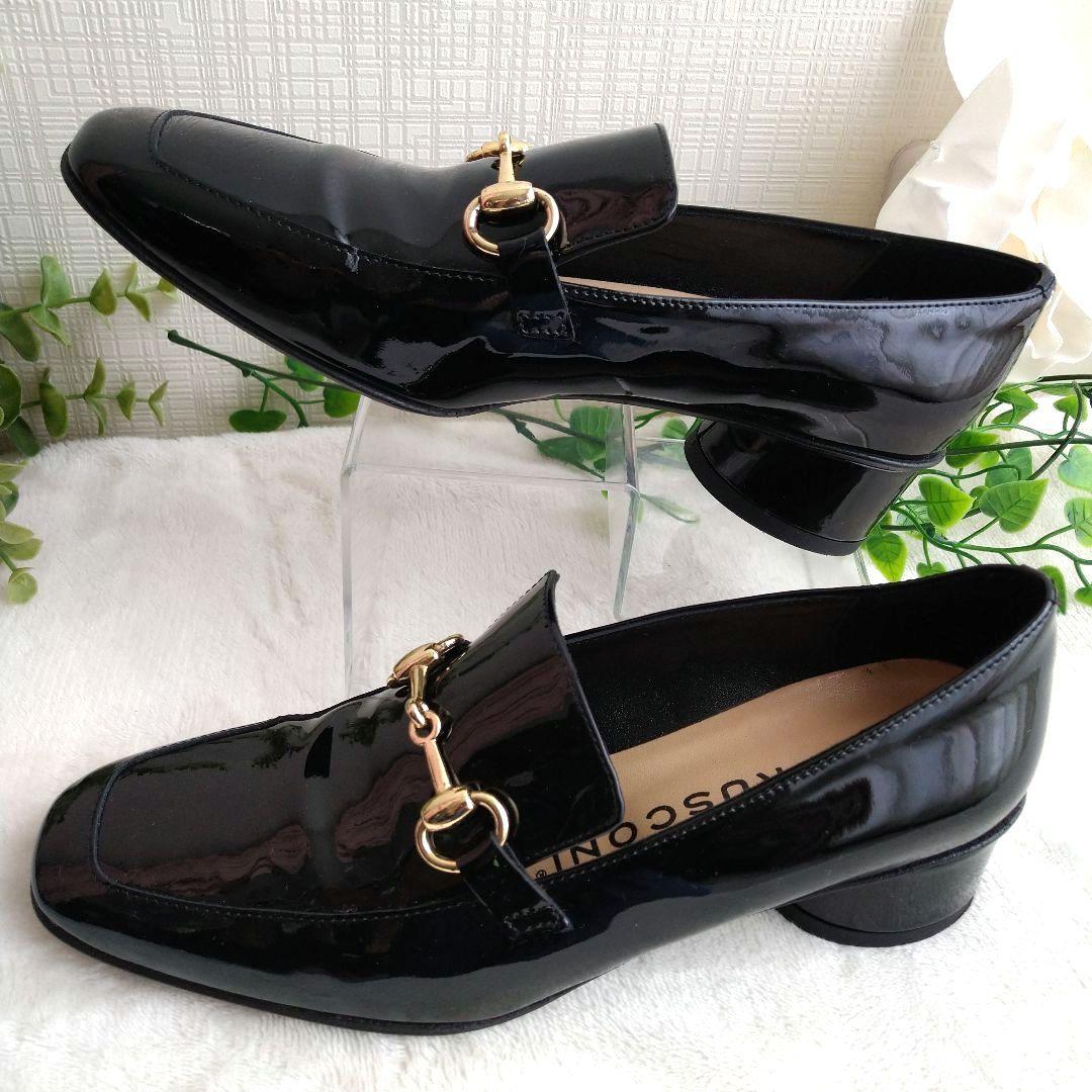 FABIO RUSCONI ファビオルスコーニ エナメル 黒 ローファー 35