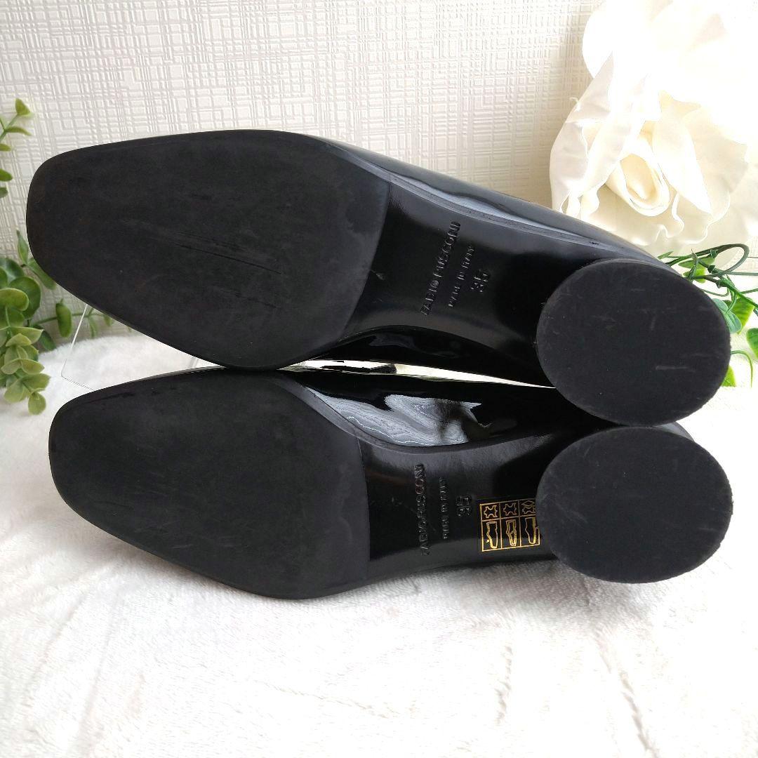 FABIO RUSCONI ファビオルスコーニ エナメル 黒 ローファー 35