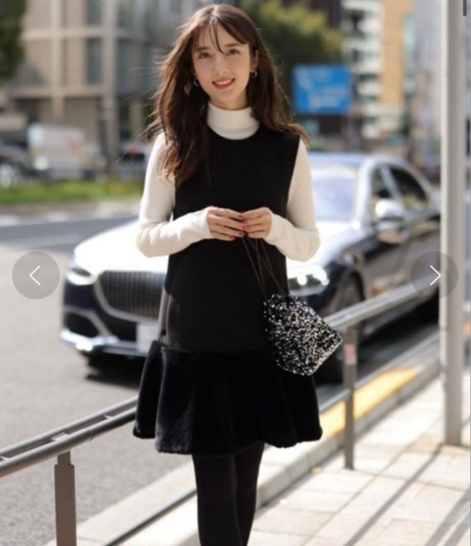 Apuweiser-riche アプワイザーリッシェ　裾ファーミニワンピース