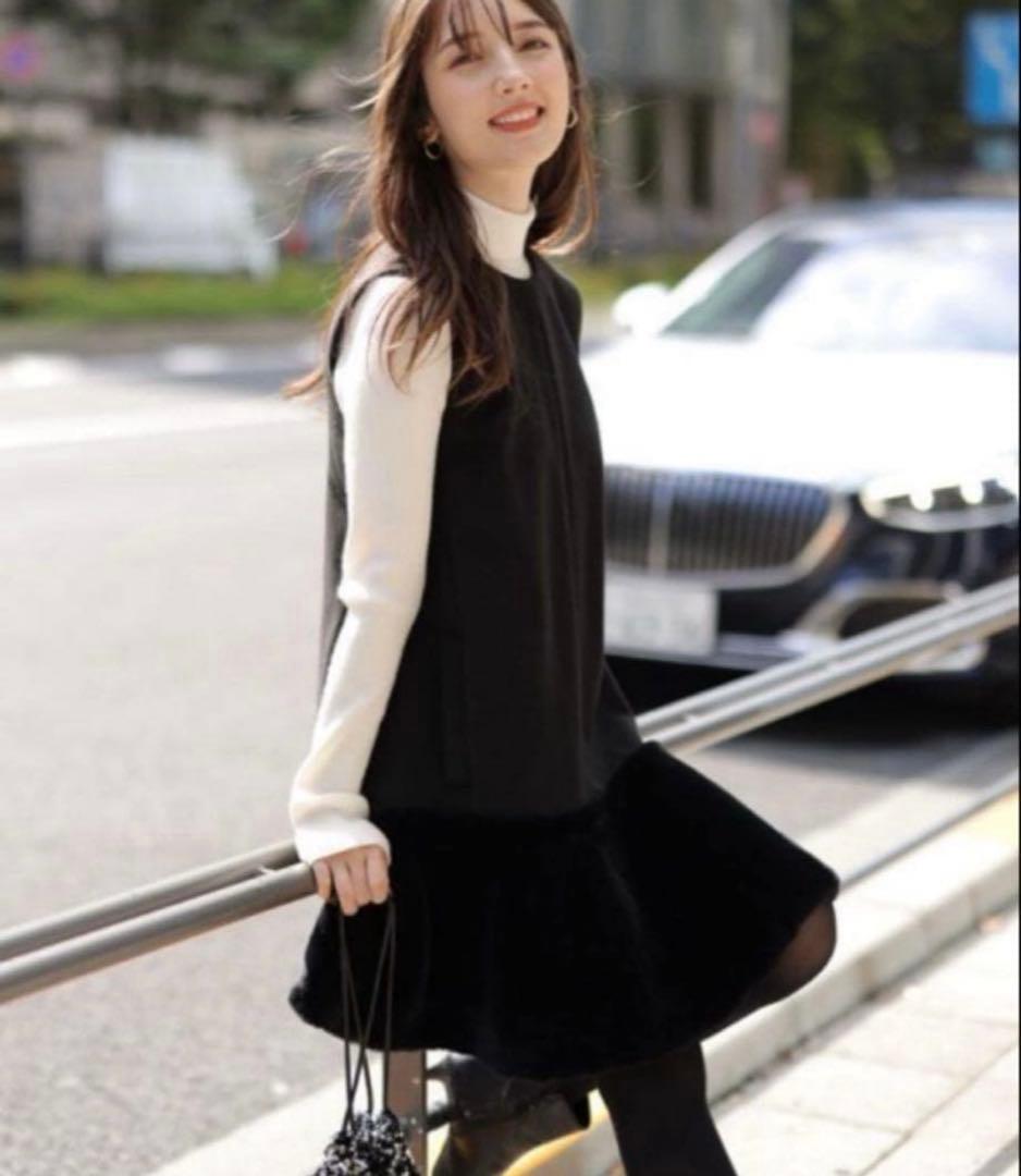 Apuweiser-riche アプワイザーリッシェ　裾ファーミニワンピース