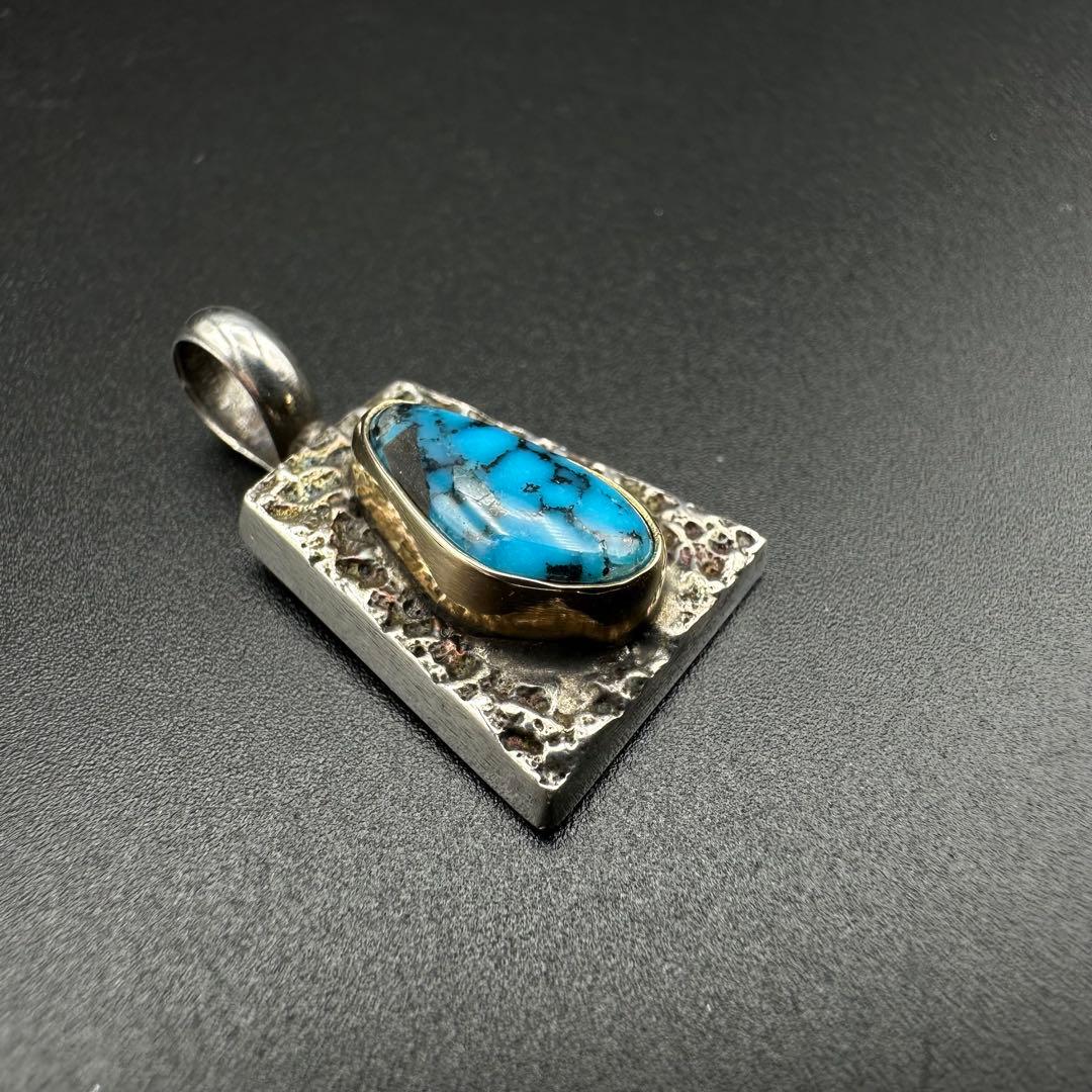 専用Aaron Anderson　ペンダント　金ベゼル　ハイグレードターコイズ