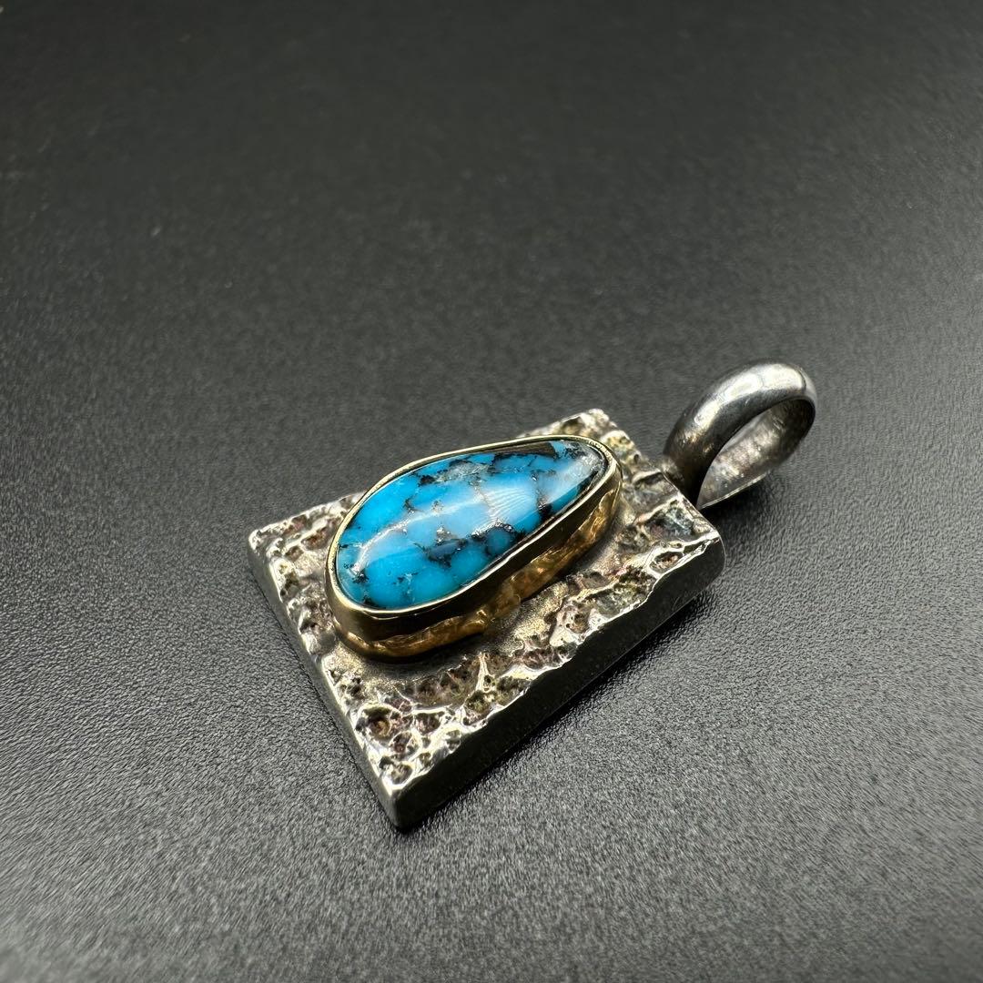 専用Aaron Anderson　ペンダント　金ベゼル　ハイグレードターコイズ