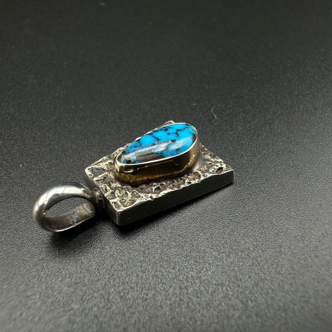 専用Aaron Anderson　ペンダント　金ベゼル　ハイグレードターコイズ