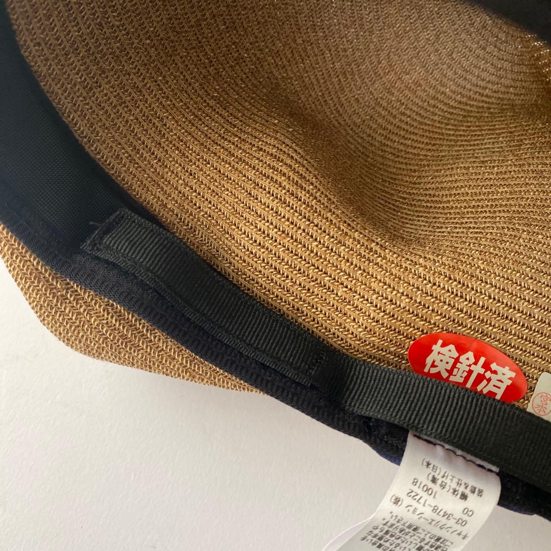 未使用 Athena New York リサコ 帽子 黒 リボン アジャスター