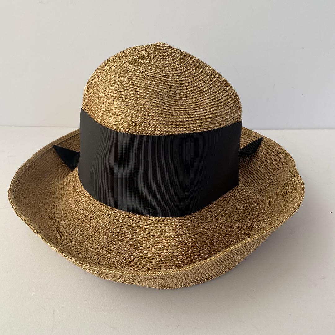 未使用 Athena New York リサコ 帽子 黒 リボン アジャスター