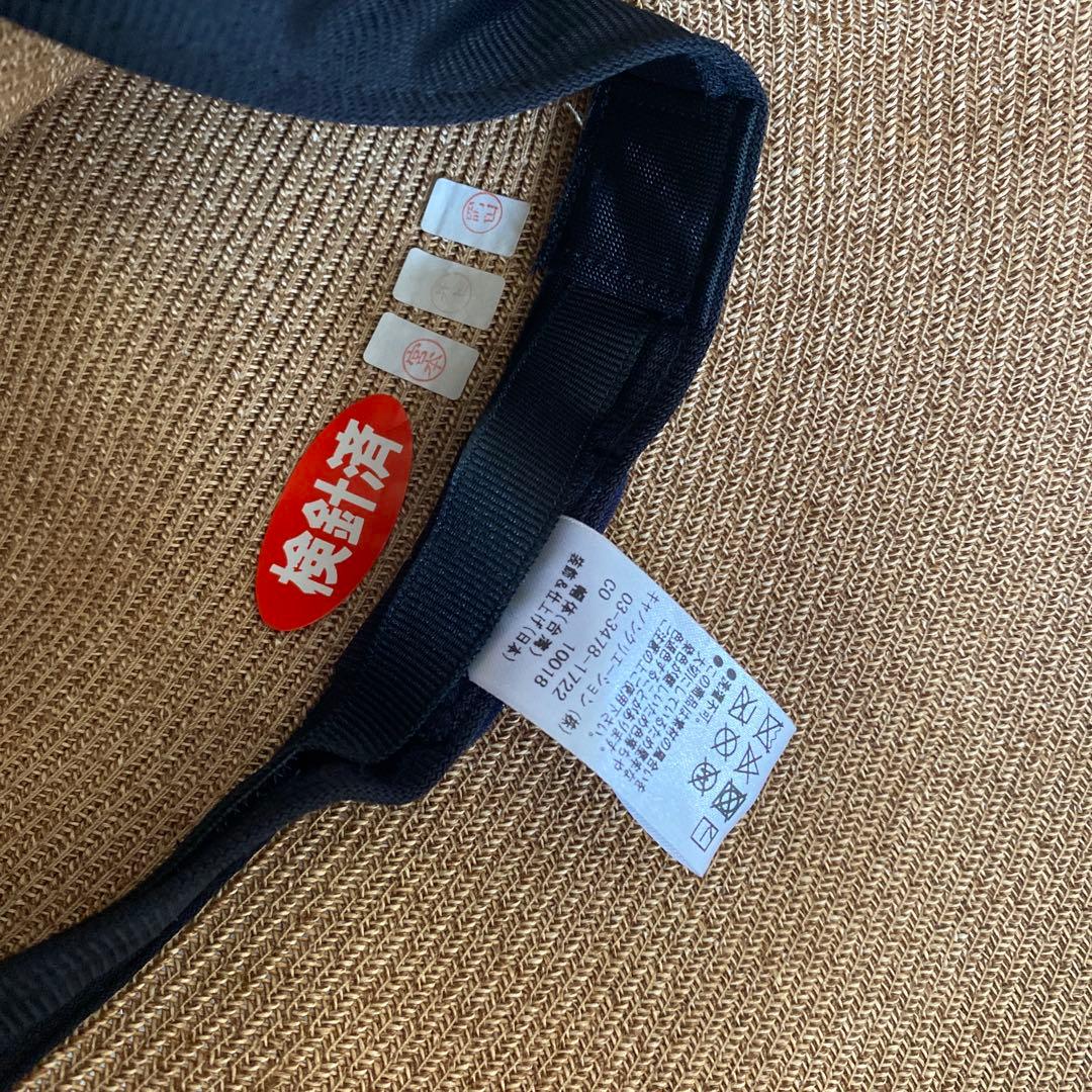 未使用 Athena New York リサコ 帽子 黒 リボン アジャスター