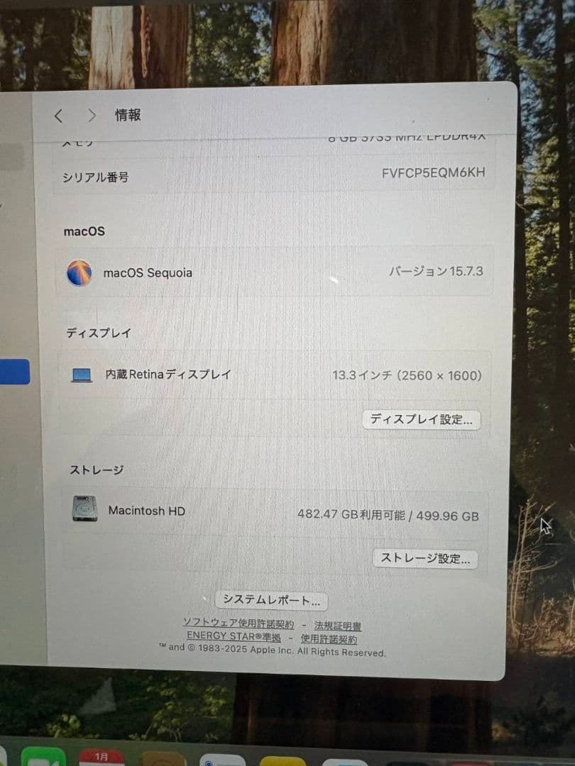 MacBook Air 2020年 Intelモデル シルバー