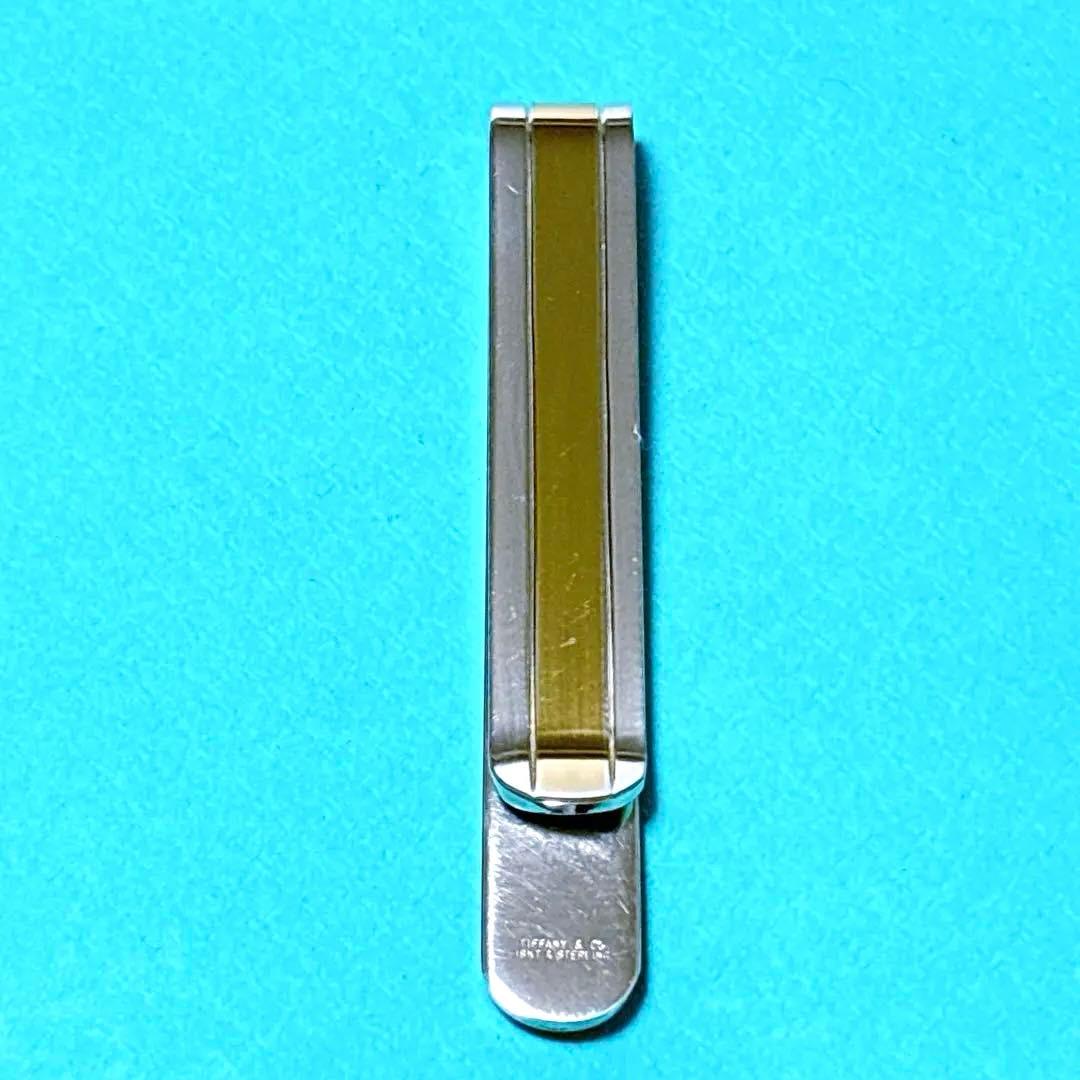 【美品】ティファニー ネクタイピン クリップ ゴールドライン 925/750
