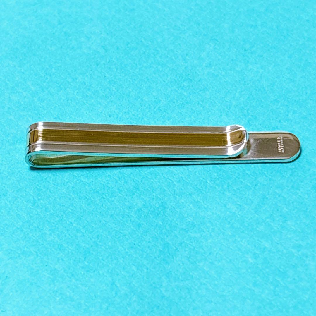 【美品】ティファニー ネクタイピン クリップ ゴールドライン 925/750