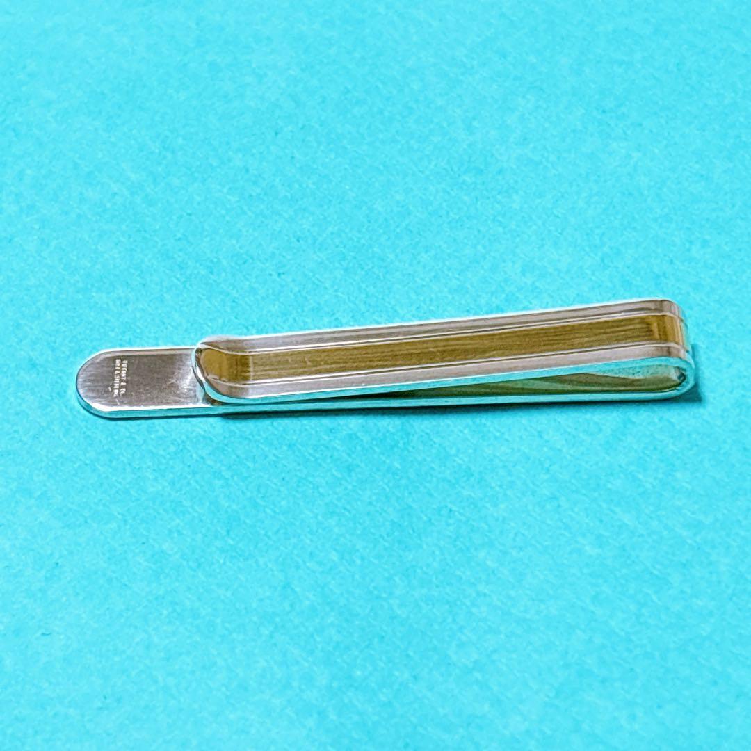 【美品】ティファニー ネクタイピン クリップ ゴールドライン 925/750