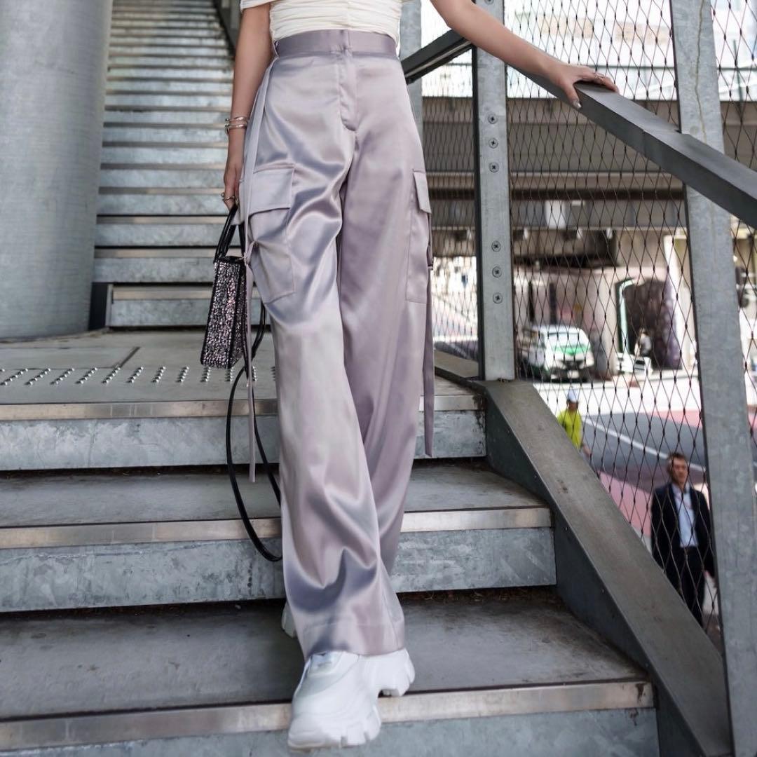 【新品】グラムリップス サイドベルト サテンワイドパンツ