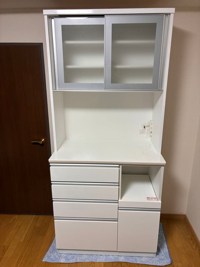 送料込み　ニトリ キッチンボード レジューム 90 ホワイト 食器棚