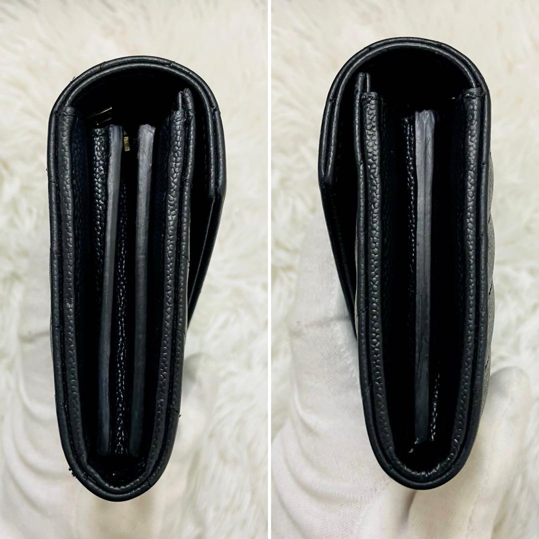 極美✨サンローラン 長財布 レザー Vステッチ キルティング ブラック シルバー