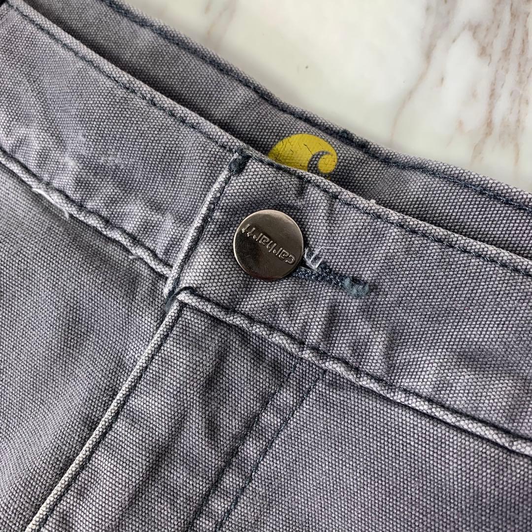 カーハート ダブルニー ワークパンツ リラックスフィット グレー ロゴパッチ