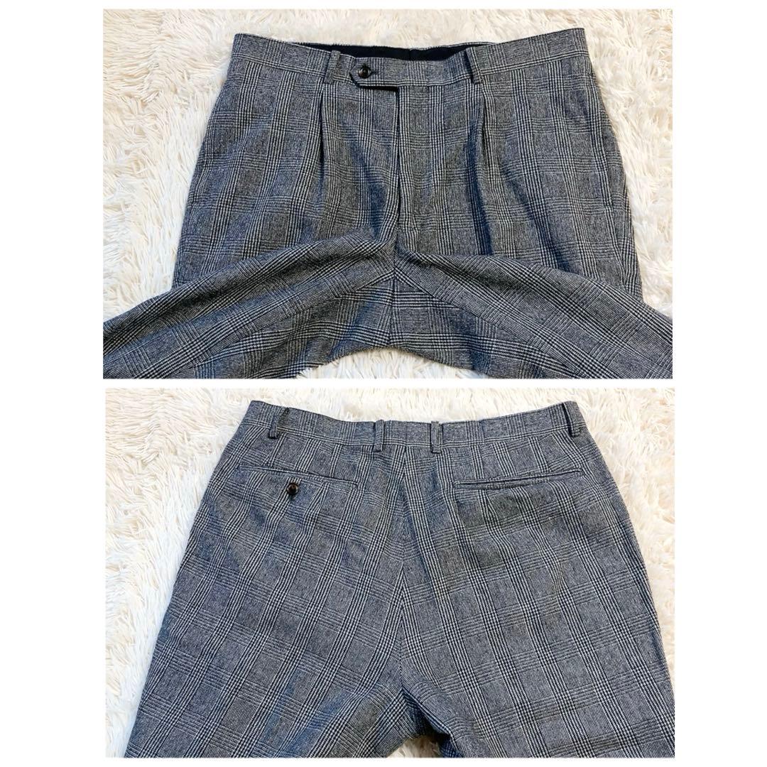 【グレンチェック・希少BB7】スーツセレクト　セットアップ　RE:NEWOOL