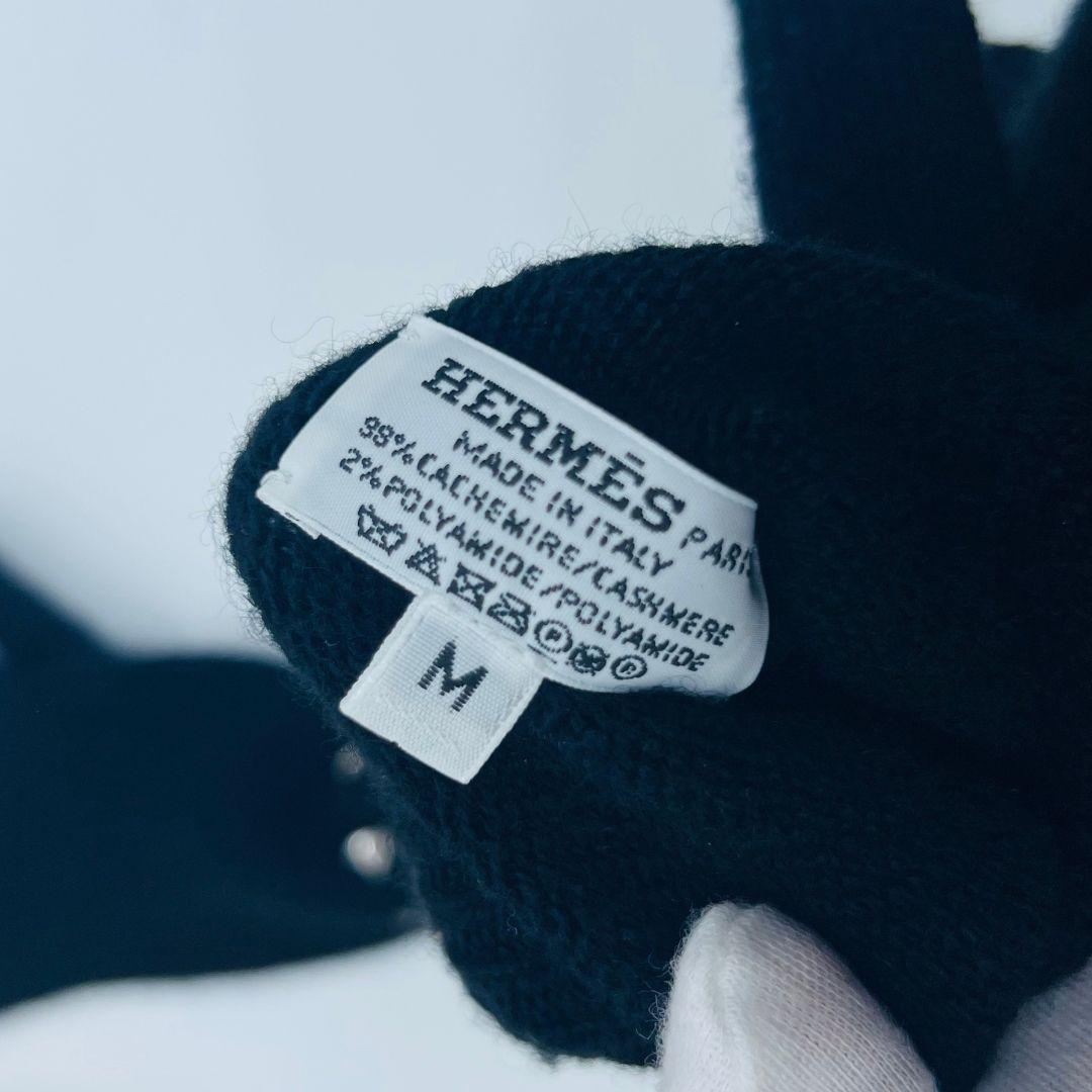 Suihei エルメス メドール　Mサイズ 手袋　グローブ ブラック カシ