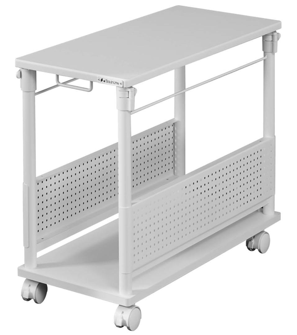 バウヒュッテ 昇降式 L字デスク スタンダード ホワイト BHD-670H-WH