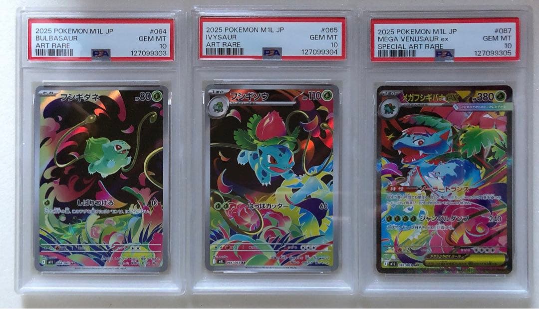 ⑧ PSA10 3連番 フシギダネ フシギソウ AR メガフシギバナex SAR