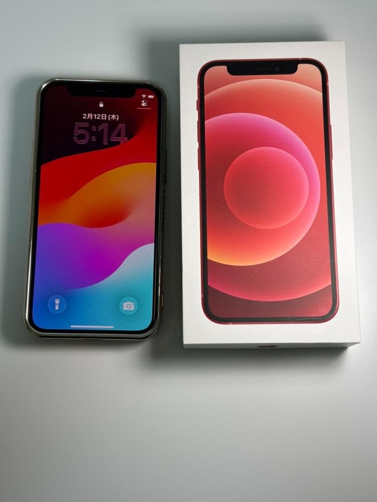 【美品】iPhone 12 mini レッド 128GB　Simフリー　72％