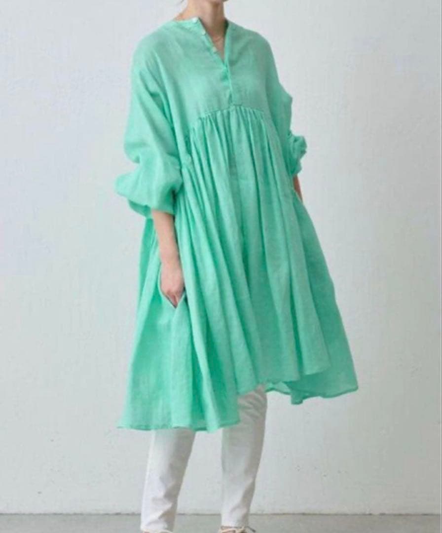 beardsley ビアズリー　リネンギャザーチュニック