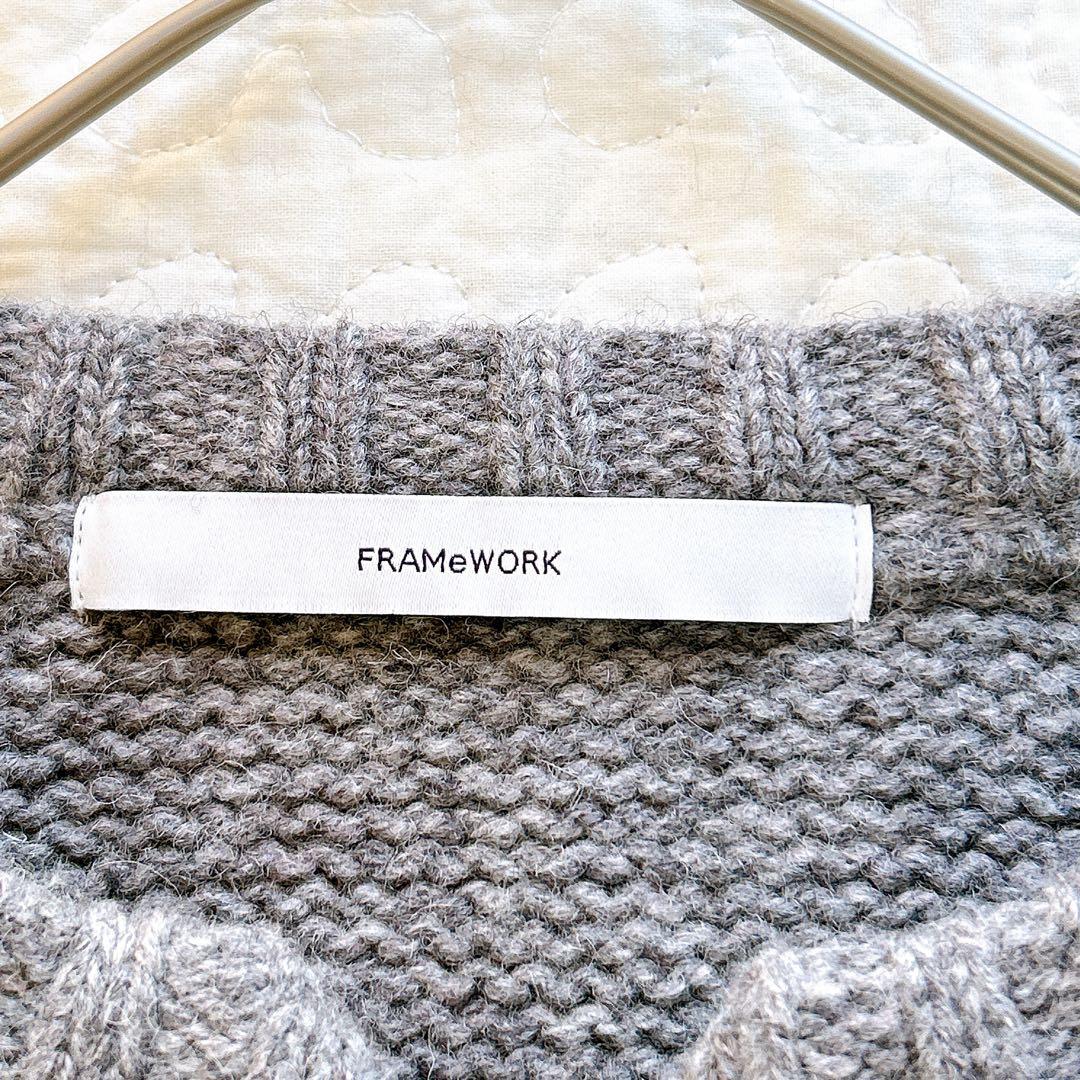 美品✨ フレームワーク ジャガードZIPカーディガン グレー カウチン オルテガ