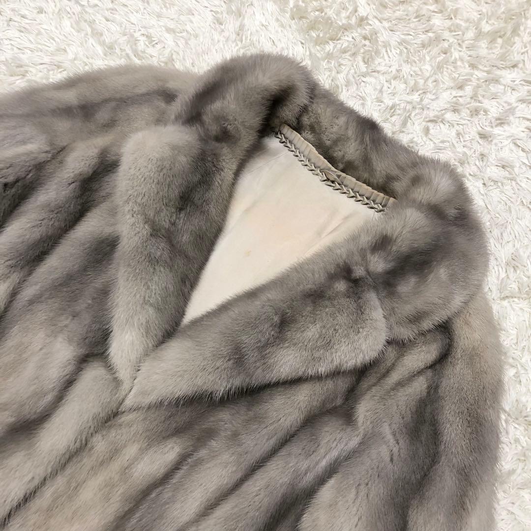 サファイアミンクコート　毛皮　ファー　レディース　13号 XL