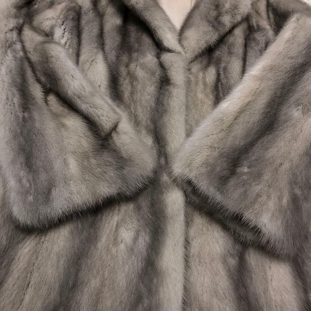 サファイアミンクコート　毛皮　ファー　レディース　13号 XL