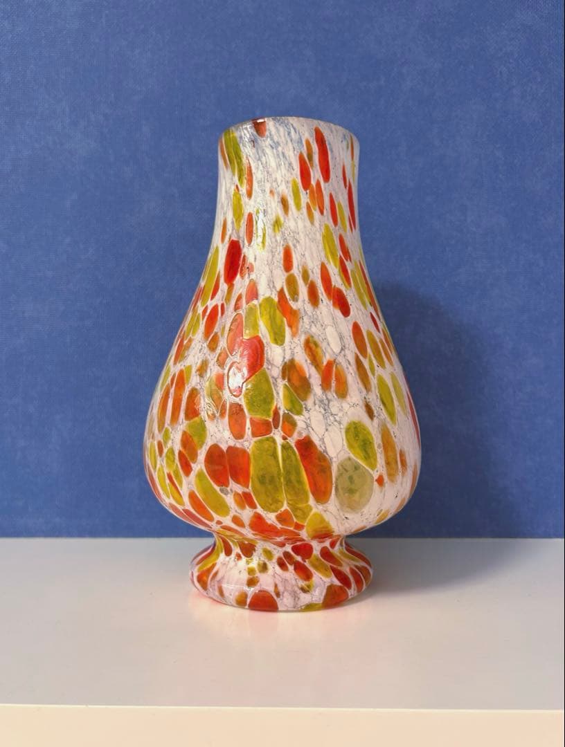 ART GLASS 昭和レトロ ガラス 花瓶☆専用箱入り☆未使用