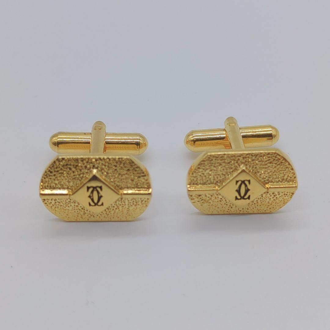 【美品・3点セット】カルティエ☆カフリンクス ネクタイピン 2Cロゴ ゴールド