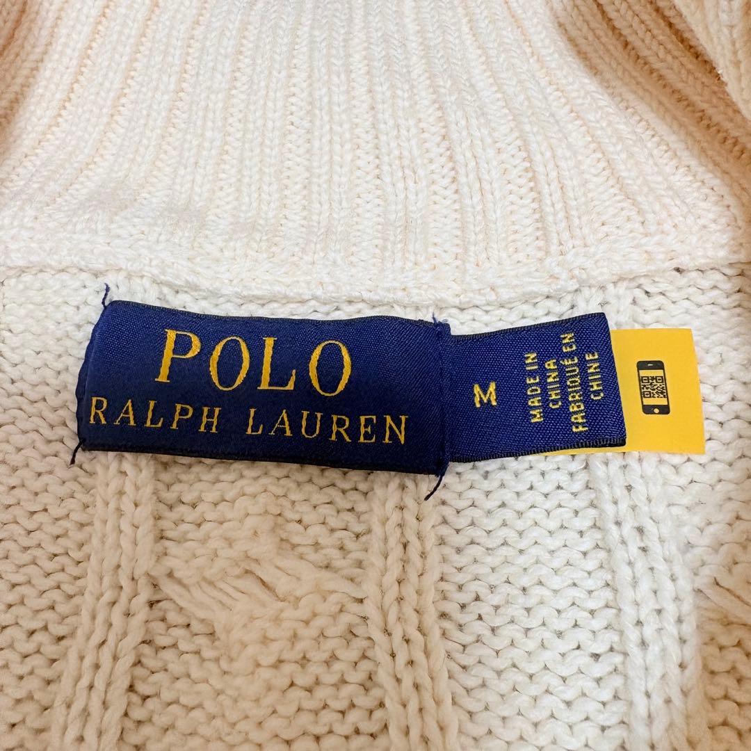POLO RALPH LAUREN ハーフジップ ケーブルニット コットン M