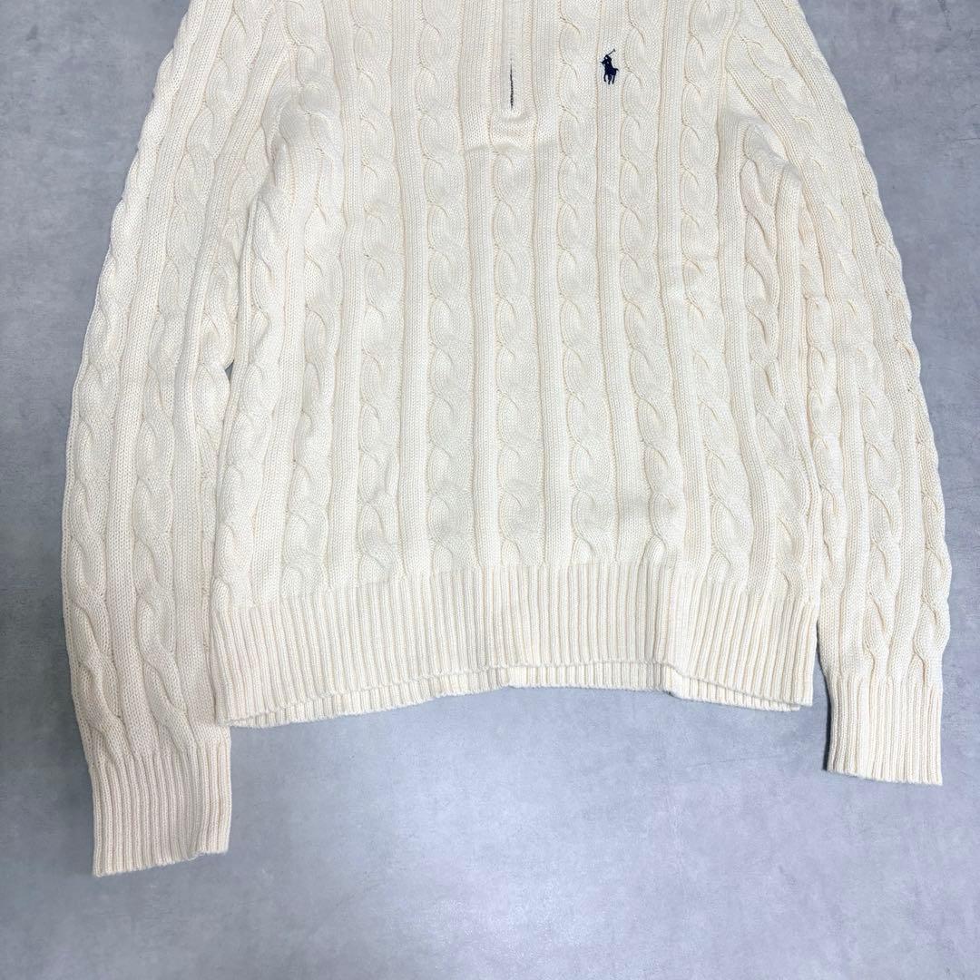 POLO RALPH LAUREN ハーフジップ ケーブルニット コットン M