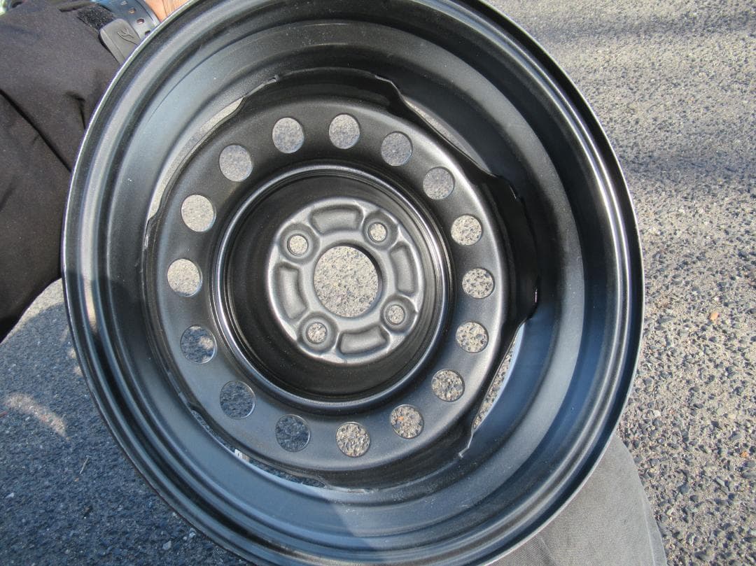 ほんざん☆オーダー塗装　金メッキXホワイトリム　スバル純正　14インチ☆