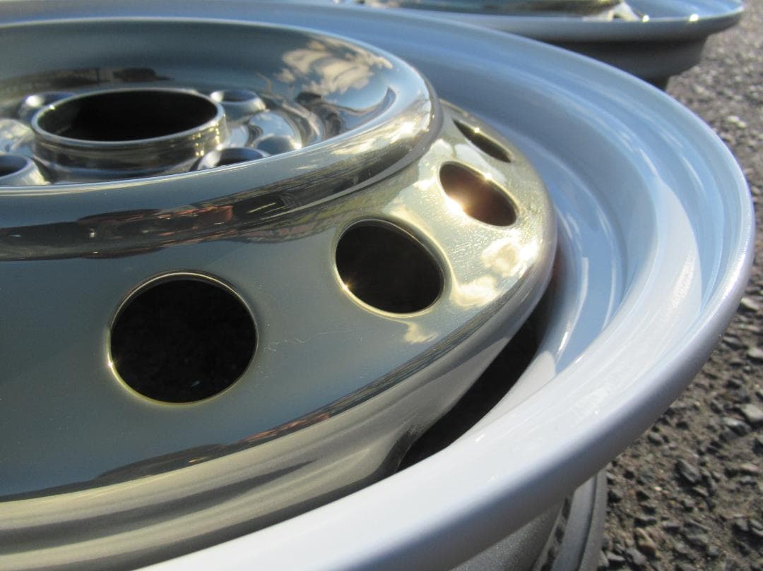 ほんざん☆オーダー塗装　金メッキXホワイトリム　スバル純正　14インチ☆