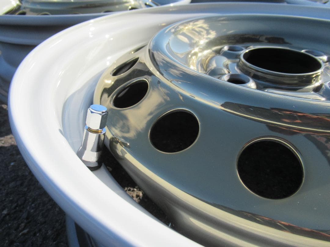 ほんざん☆オーダー塗装　金メッキXホワイトリム　スバル純正　14インチ☆