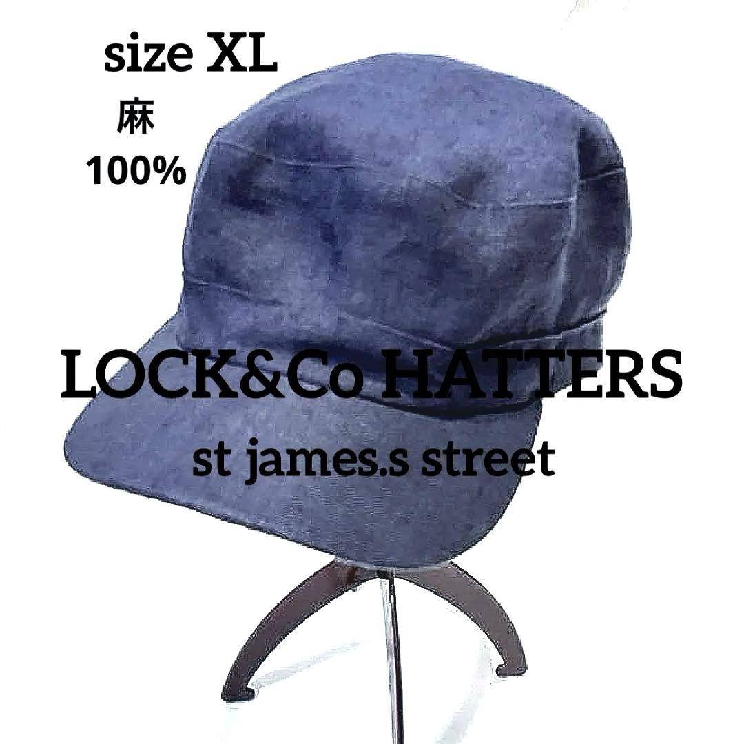⭐️Lock & Co. HATTERSジェームスロックリネンキャップXLネイビー