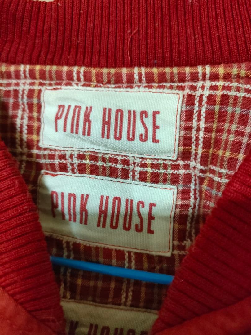 PINK HOUSEピンクハウス ジャム瓶柄 ブルゾンma-1赤レッドゼッケン