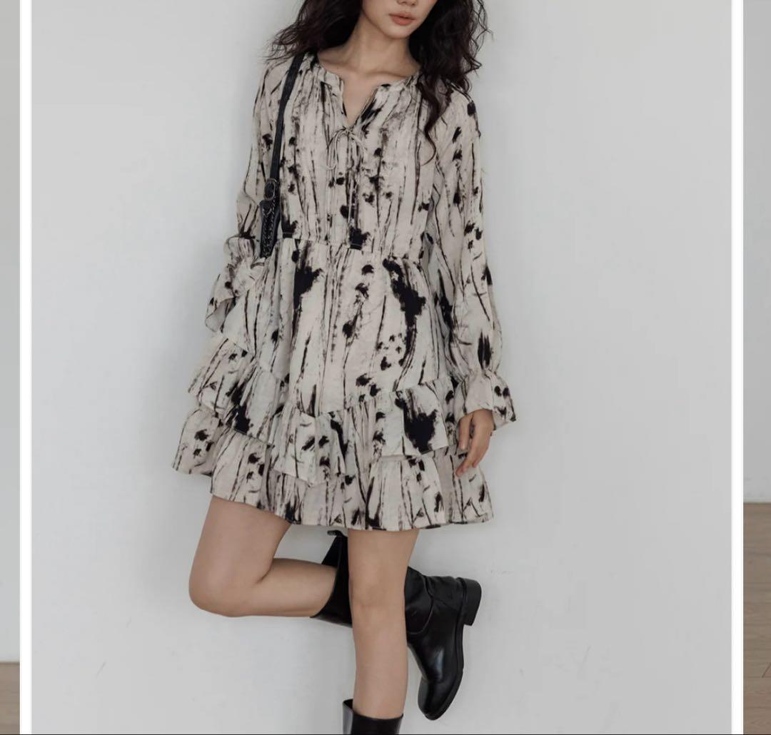 vastand ひざ丈ワンピース ラウンドネック ヴィンテージ ワンピース S