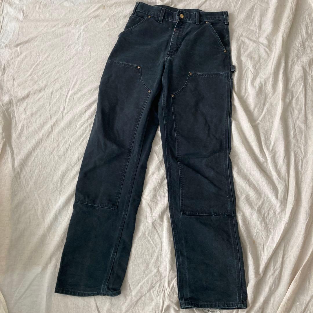 90s カーハート ダブルニー ペインターパンツ 黒 ブラック ダンガリーダック