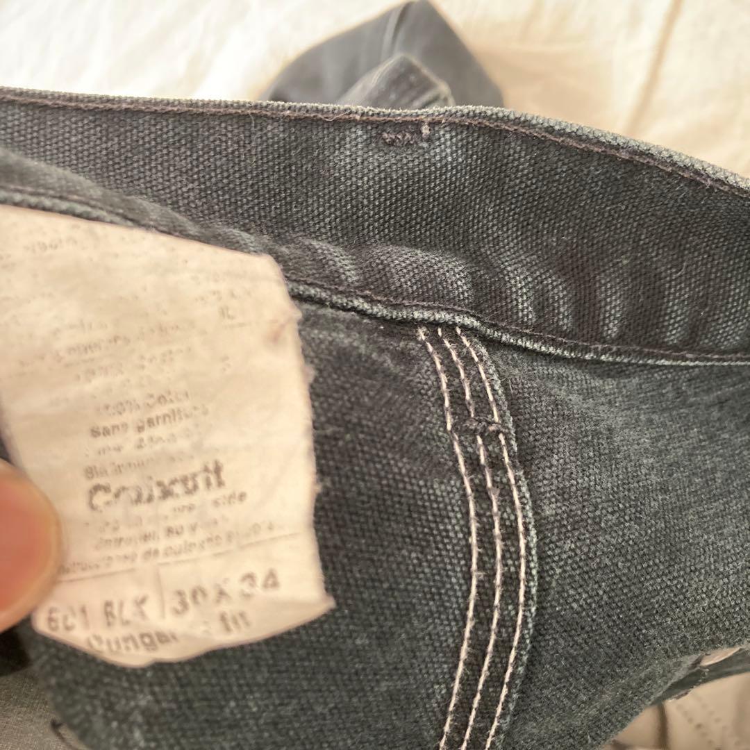 90s カーハート ダブルニー ペインターパンツ 黒 ブラック ダンガリーダック