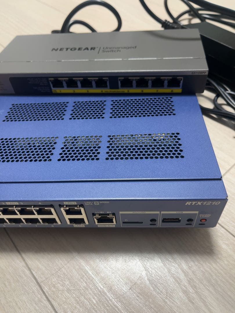NETGEAR GS108PP & YAMAHA RTX1210セット