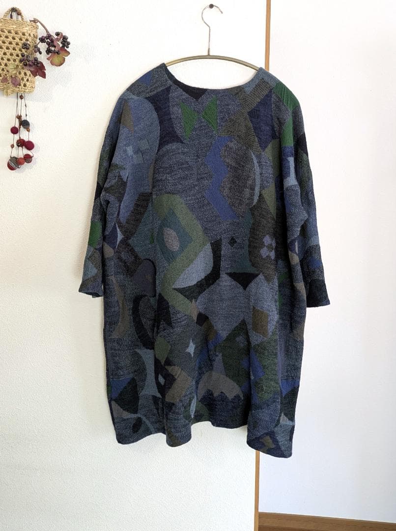 ババグーリ☆ヨーガンレール☆ウールコットンダブル編みジャガードチュニックOP