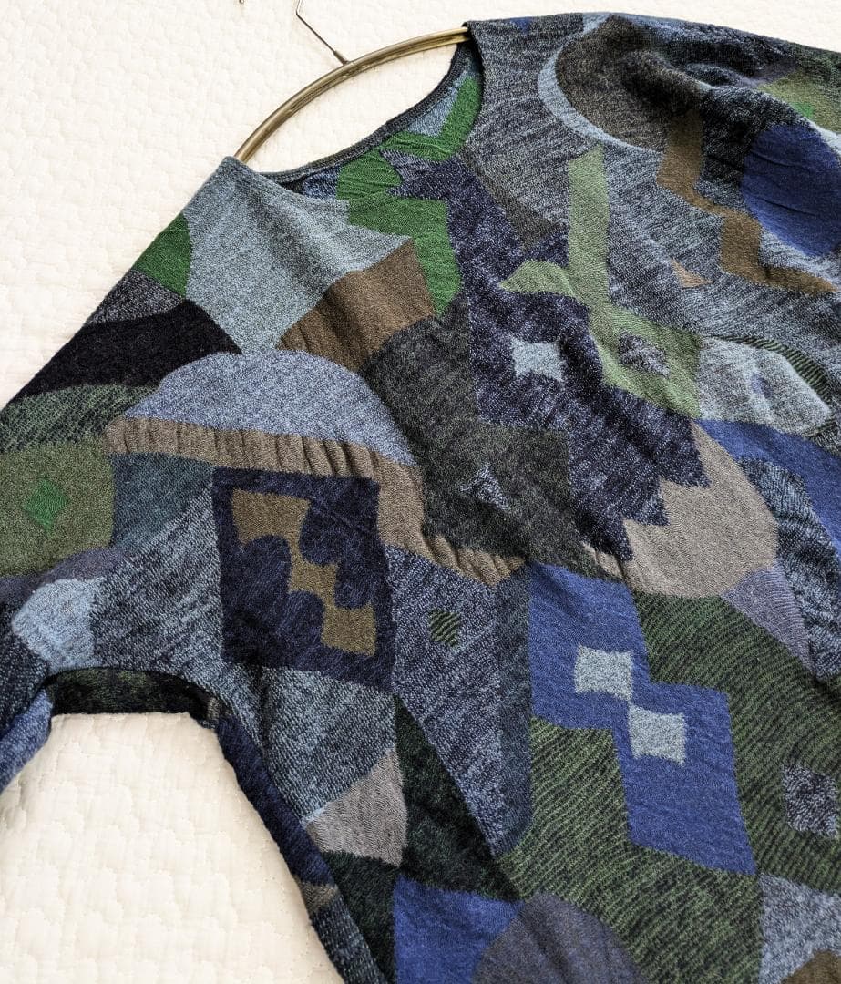 ババグーリ☆ヨーガンレール☆ウールコットンダブル編みジャガードチュニックOP