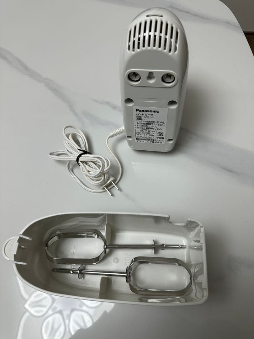 【美品】Panasonic ハンドミキサーMK-H4ホワイト泡立て器