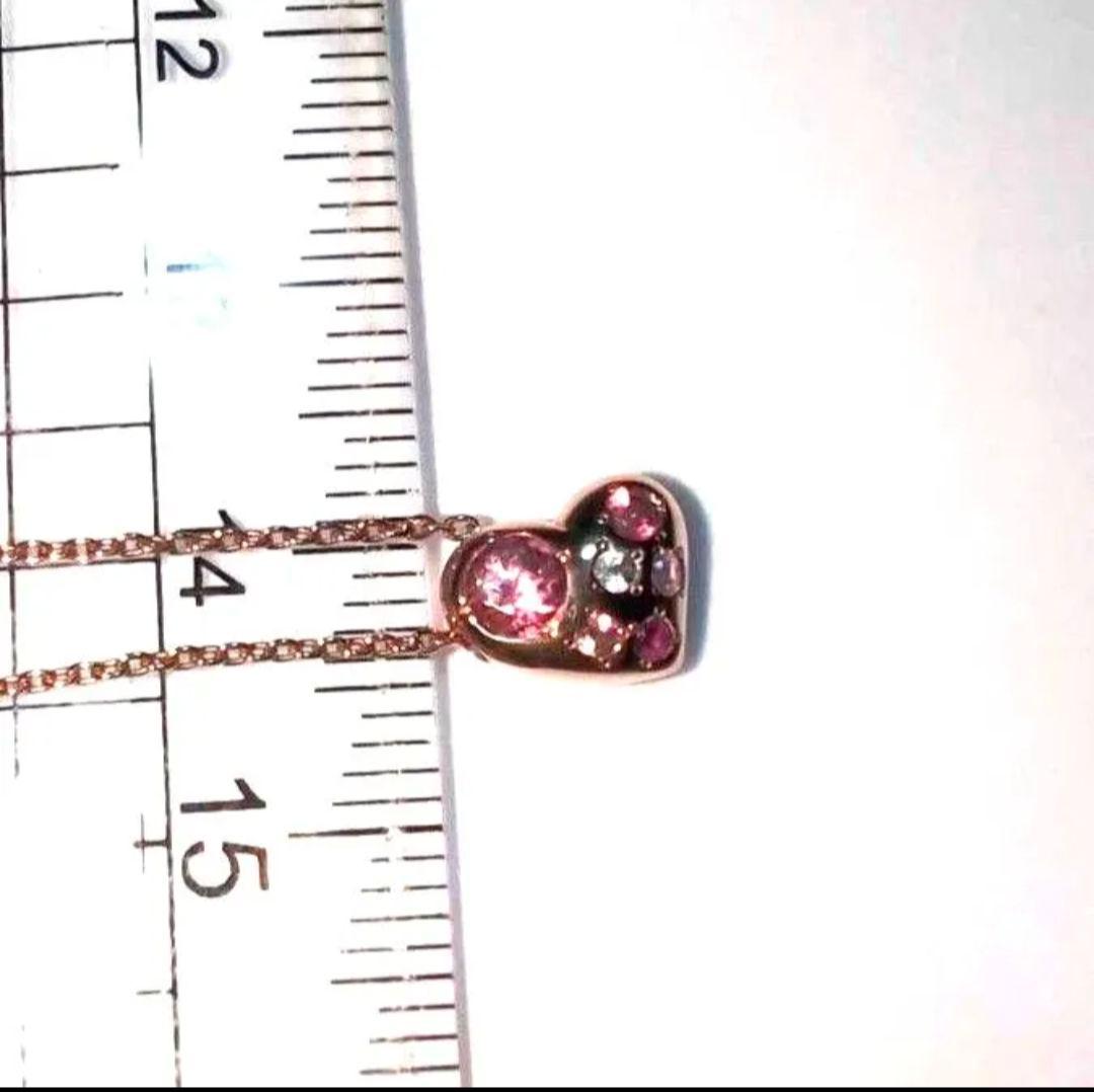 K10ピンクゴールドピンクサファイアとルビーネックレス 1.8g Verite