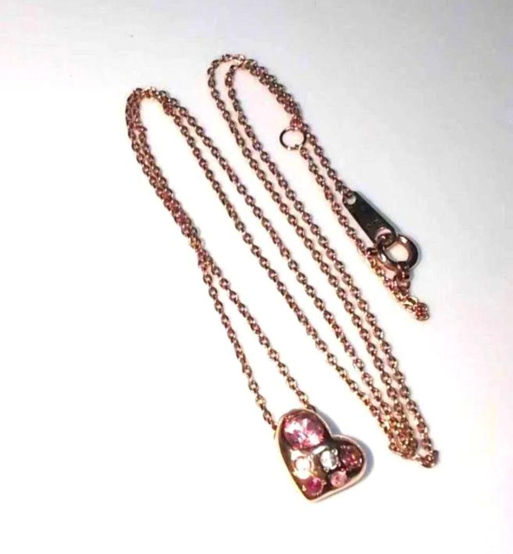 K10ピンクゴールドピンクサファイアとルビーネックレス 1.8g Verite